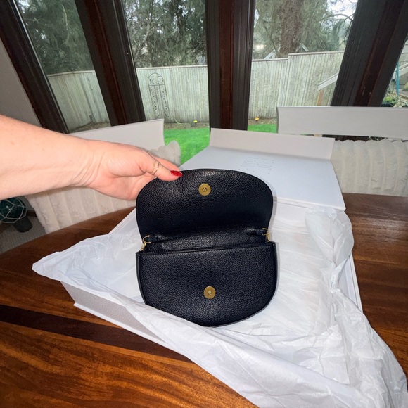 Tahari Black Crossbody Bag with Gold Accents - Picture 5 of 6